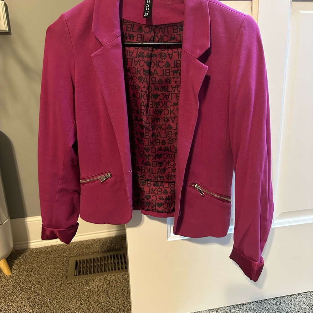 Women's Maroon H&M Blazer Jacket